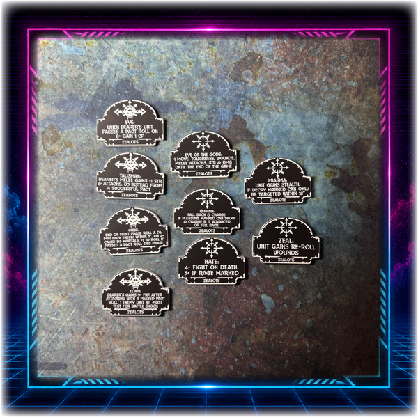 Chaotic Battle Brothers - Zealots Detachment - 11th ed Grimdark Token Set