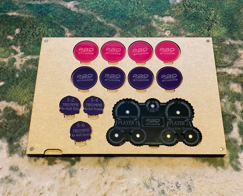 MDF Gaming Tray - Command Dial, 8x Objective Tokens & Triumphs