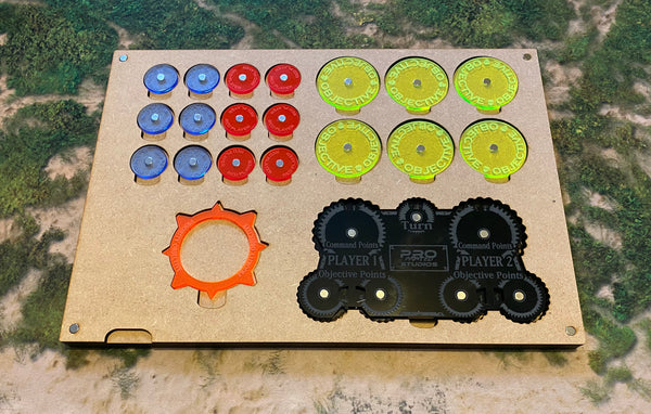MDF Gaming Tray - Command Dial & Magnetic Objectives