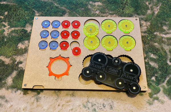 MDF Gaming Tray - Command Dial & Magnetic Objectives