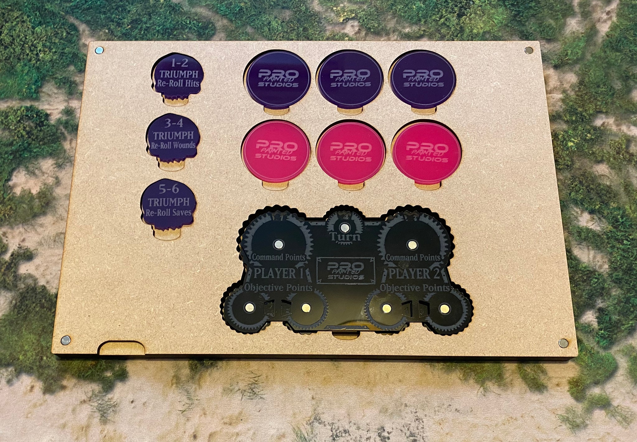 MDF Gaming Tray - Command Dial, 6x Objectives & Triumphs