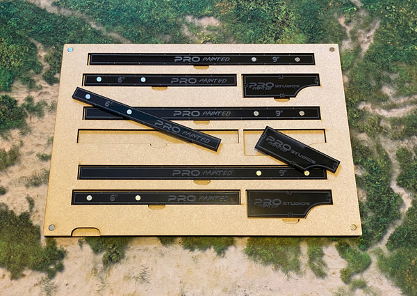 MDF Gaming Tray - 3x Movement Tools & 3x Magnetic Measuring Sticks Set