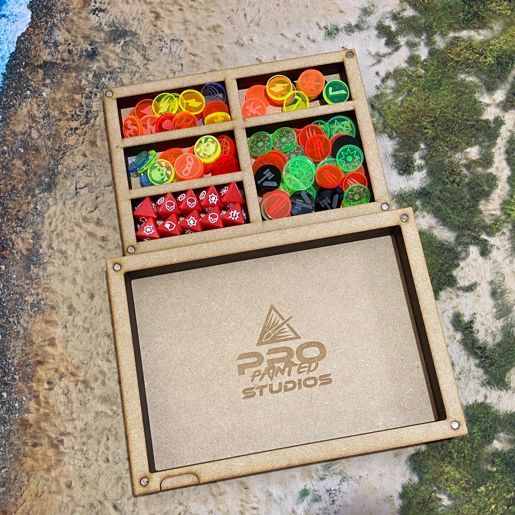 Superhero Crisis Dice Tray and Storage box - Magnetised MDF